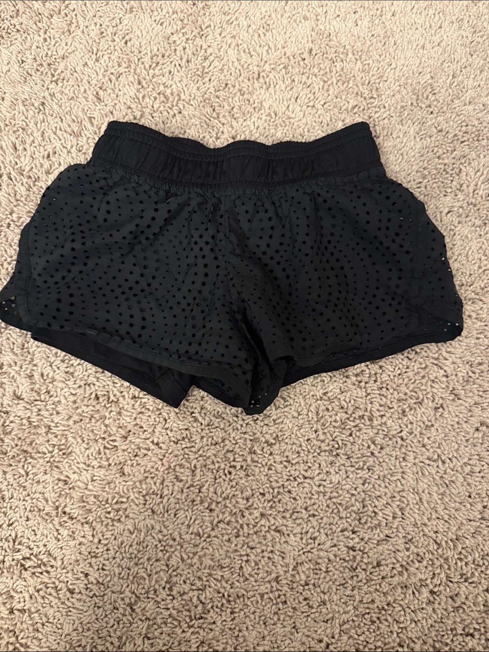Black Eyelet Layered Girl’s Shorts